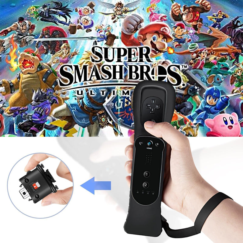 NC Motion Plus Adapter Sensor and Silicon Case use for Wii Remote Controller, Motion Plus Adaptor Accelerator Replacement for Wii Motion Plus Adapter（Black）