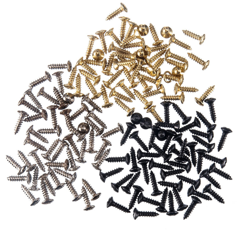 Canomo Pack of 150 Guitar and Bass Pickguard Plate Mounting Screws, 3 Color