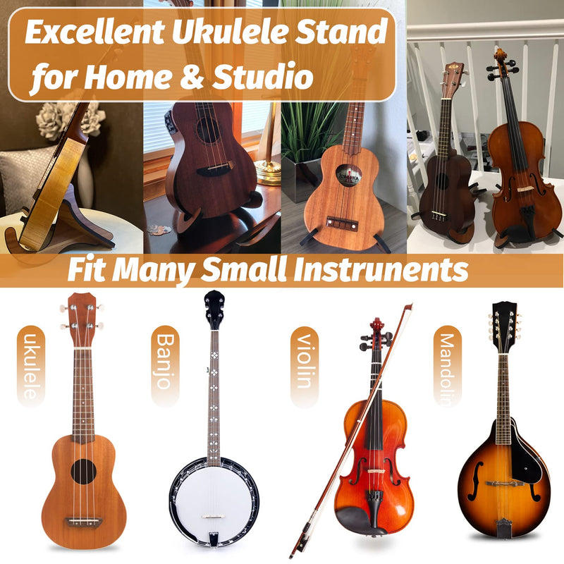 Ukulele Stand, Instrument Stand, Portable Mandolin Stand Ukelele Accessory … Ukulele Stand-Black Walnut