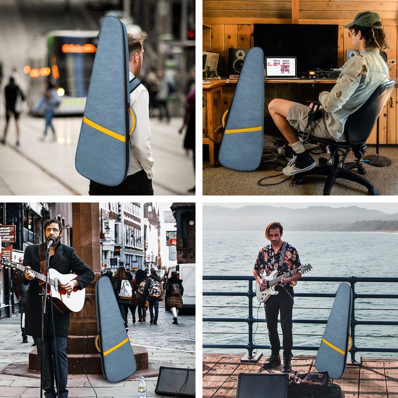 [AUSTRALIA] - MUZNOTE Electric Guitar Bag, Electric Guitar Case Padded Electric Guitar Gig Bag 13mm Padding Soft Guitar Case with Neck Strap, Back Hanger Loop, Blue 