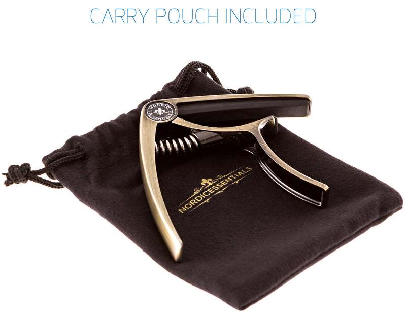 Nordic Essentials Guitar Capo Deluxe with Carrying Pouch - Brushed Metallic Bronze