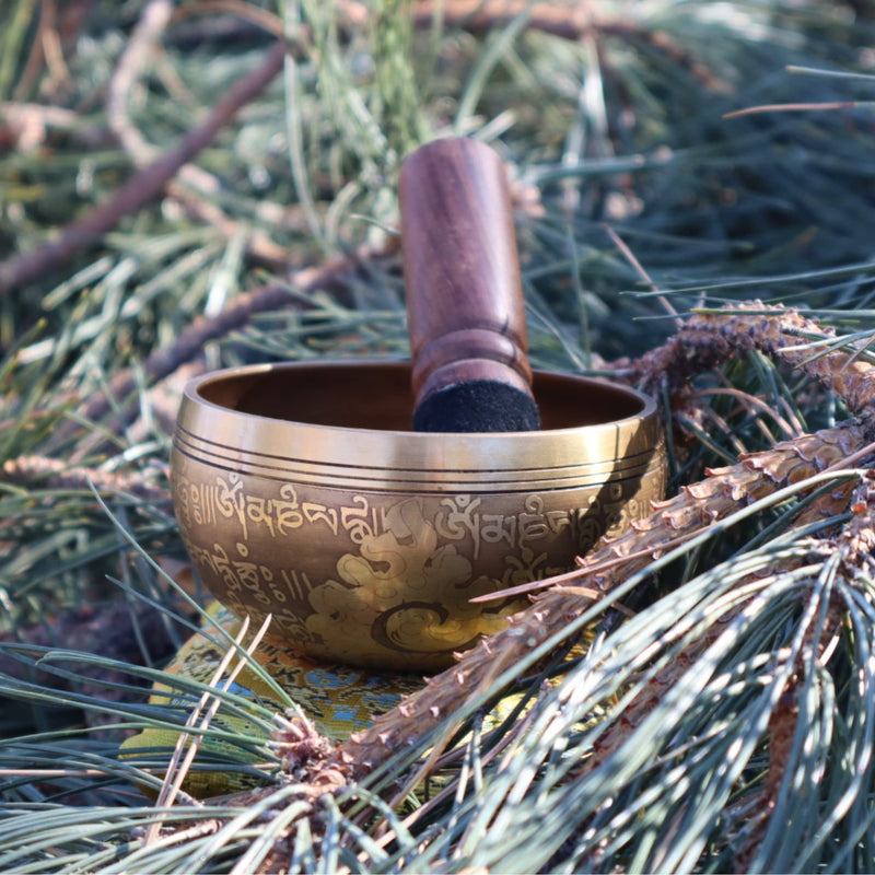 [AUSTRALIA] - Tibetan Singing Bowl Set - Easy To Play - 4 Inch Zen Mindfulness Sound Music Instruments For Meditation Holistic 7 Chakra Healing By Himalayan Bazaar 