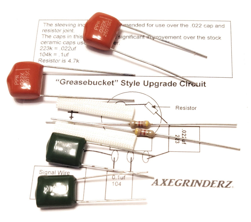 [AUSTRALIA] - Pair Highway 1 Type Greasebucket Guitar Tone Upgrade Capacitors Kit For 2 Pots 
