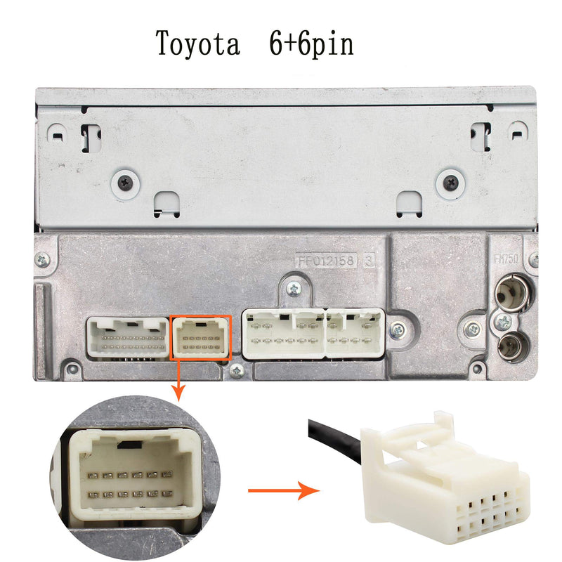 Yomikoo AUX Adapter, Car Stereo AUX Input & USB Charging Interface 3.5mm Auxiliary Adapter for Toyota(6+6) RAV4 2003-2011, Avensis 2003-2011, Corolla 2005-2011, Tacoma 2004-2008