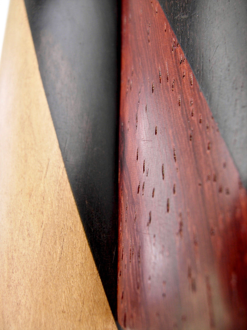 Pea Patch Minstrel-style Laminated “Tri-tone” Boxwood-Ebony-Padauk Bones (Narrow) Narrow