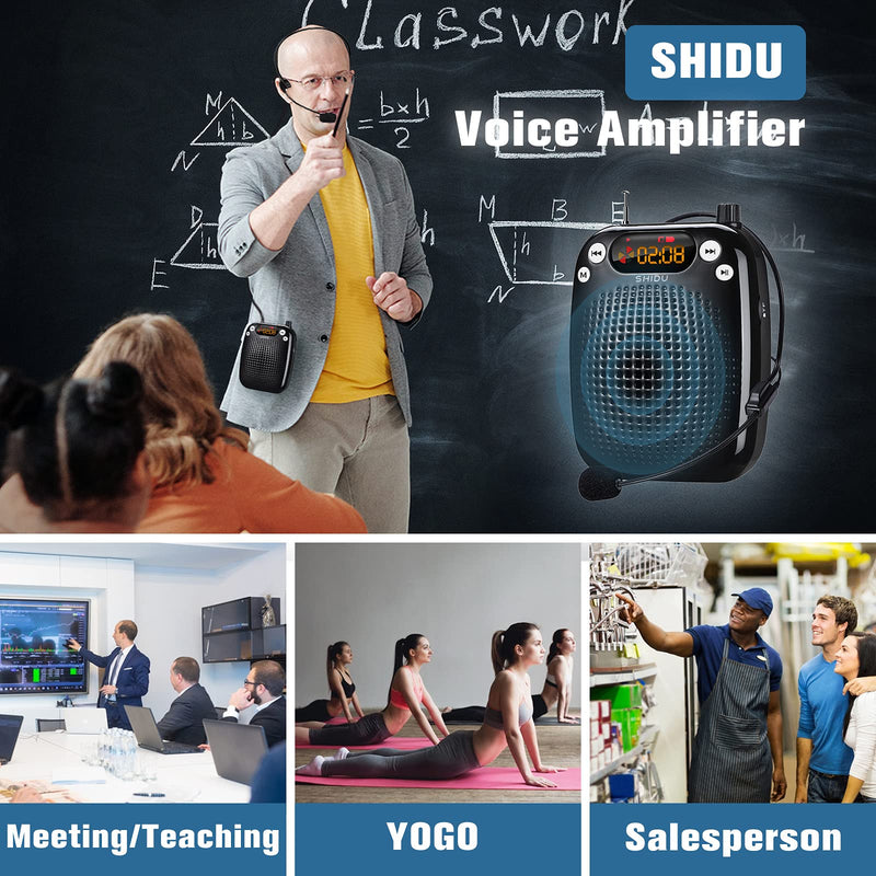 Mini Microphone Voice Amplifier Portable Rechargeable Loudspeaker, Teacher Wired Voice Amplifier with Headset, Microphone Voice Amplifier Headset for Class for Elderly Voice Amplifier 1
