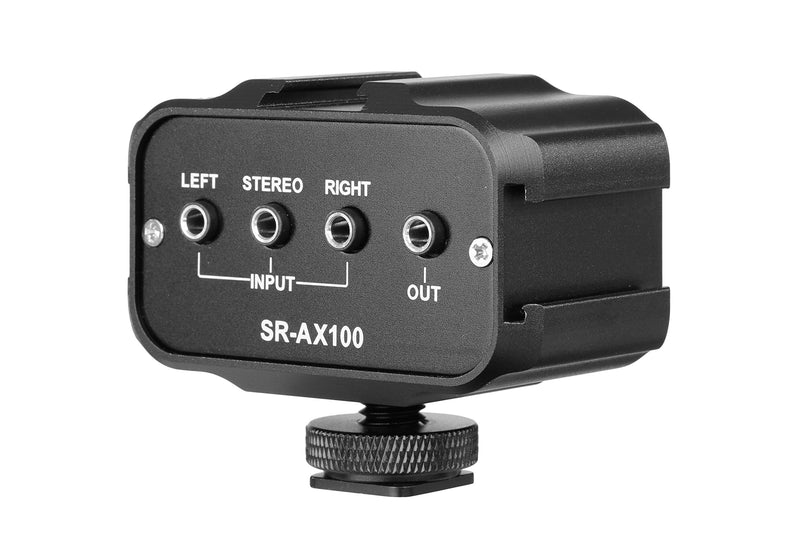 Saramonic SR-AX100 Microphone Audio Mixer and Cold Shoe Mounting Hub for DSLR Cameras and Camcorders (Black)