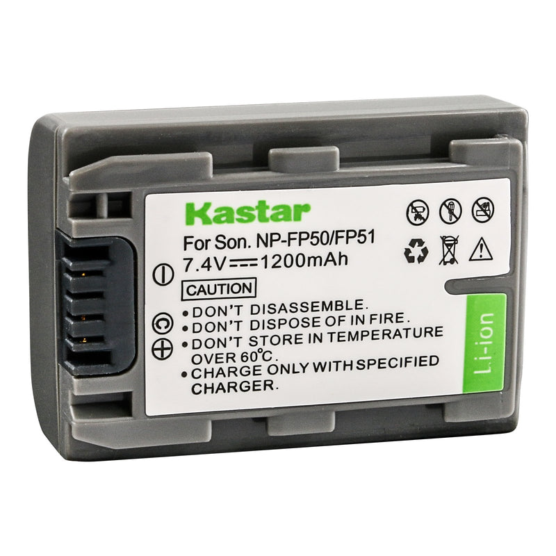 Kastar Lithium-Ion Replacement Battery for Sony NP-FP50 NP-FP51 and Sony DCR-HC20 DCR-HC21 DCR-HC22 DCR-HC23 DCR-HC24 DCR-HC26 DCR-HC30 DCR-HC32 DCR-HC33 DCR-HC35 DCR-HC36 DCR-HC39 DCR-HC40 Camcorder