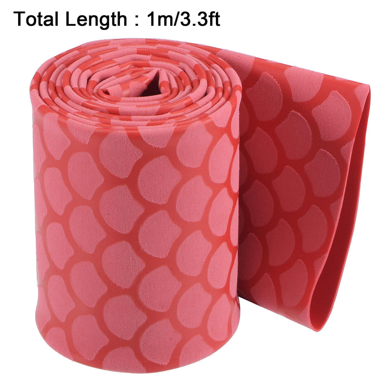 [AUSTRALIA] - uxcell Heat Shrink Wrap Tubing Sleeve for Fishing Rod Grips Handle, 63mm Flat 3.3ft 2:1 Ratio Red 