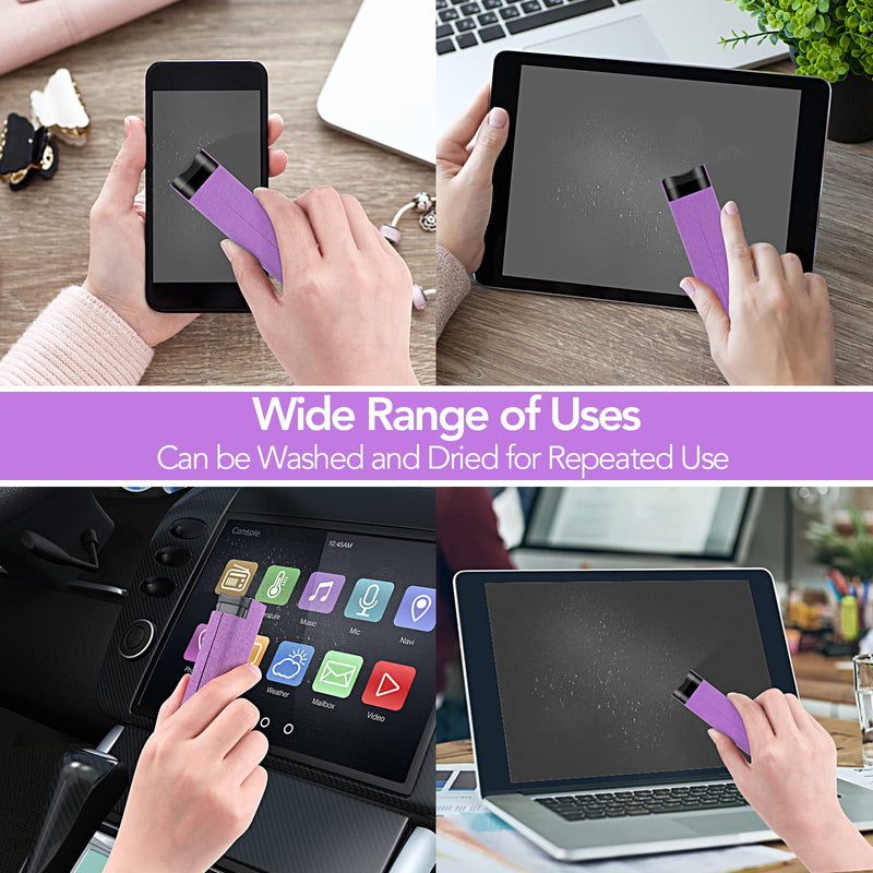 2 Pcs Fingerprint Proof Screen Cleaner,3 in 1Touchscreen Mist Cleaner Spray Wipe Cleaner Fingerprint-Proof Soft Fiber Flannel,Safe for All Phones Glasses Tablet Laptop TV Watch Screens(Purple) Purple