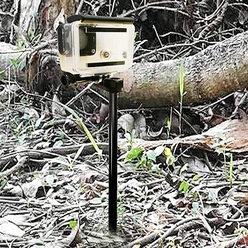 Cameras Ground Stake Spike Tripod Mount w/ 1/4'' - 20 Ball Head - Adjustable Length and Tilt - for Action Camera,Trail Cameras, Smartphones,Perfect The Beach,ski Slopes,Ideal Downhill Mountain Biking