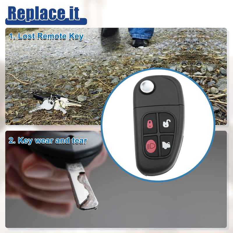 ACROPIX 315 MHZ Key Fob Keyless Entry Remote Fit for Jaguar S-Type XJ8 X-Type 2002-2008 NHVWB1U241 - Pack of 1 Black