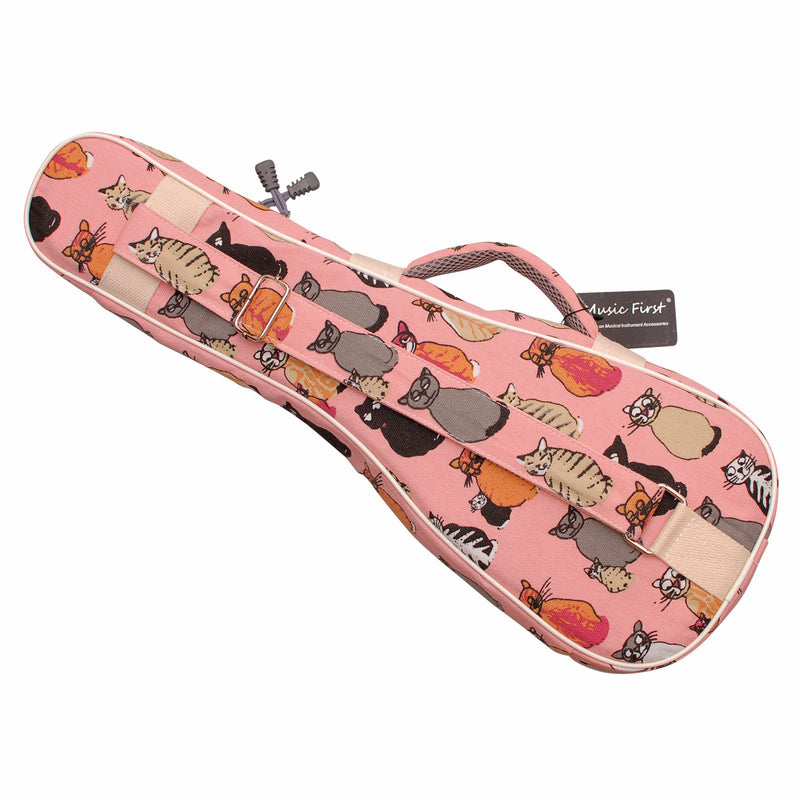 MUSIC FIRST cotton 21“ Soprano"MISS CAT" ukulele case ukulele bag ukulele cover, New Arrial, Original Design, Best Christmas Gift! Fit for 21 inch Soprano Ukulele Single Shoulder Strap