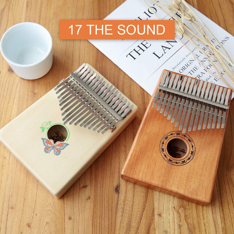 Kalimba 17 Key Thumb Piano, Finger Piano/Mbira 17 Tone Musical Toys with Tune-Hammer and Study Guide, Christmas Day Birthday Gifts Idea for Boyfriend, Girlfriend, Child