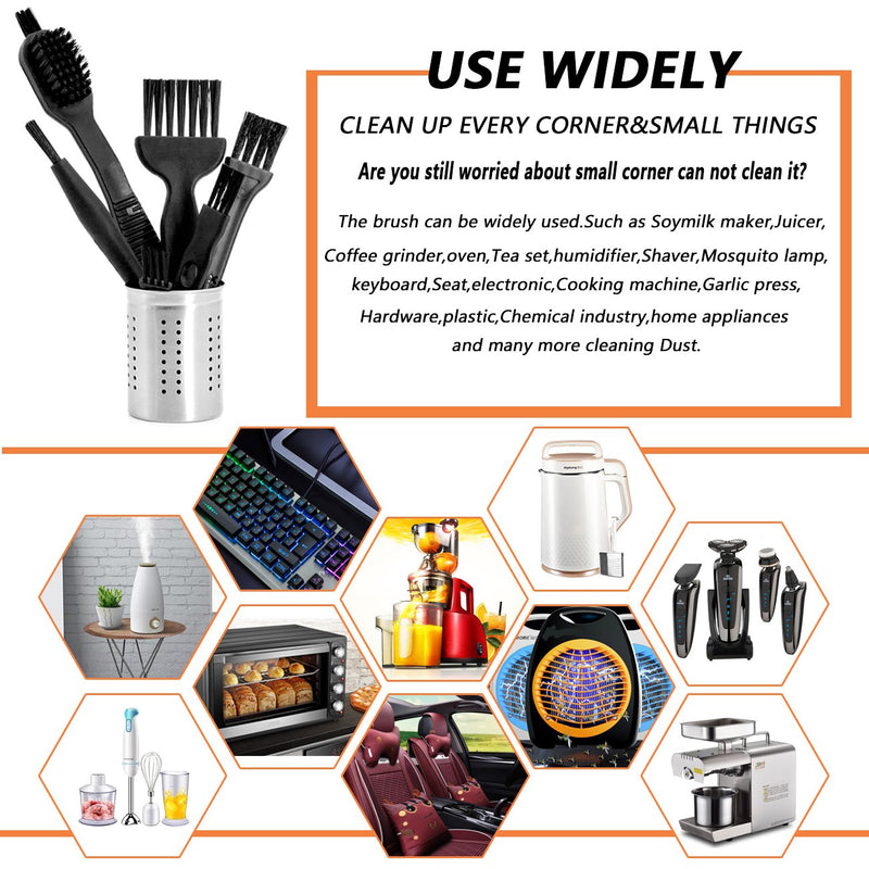 Computer PC Keyboard Laptop Electronics Camera Small Cleaning Brush Kit (Black, Set of 7)