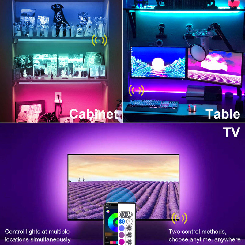 [AUSTRALIA] - Led Strip Lights, Maylit Tv Led Backlight for 40-60 inch Tv Bluetooth Control Sync to Music, USB Bias Lighting Tv Led Lights Kit with Remote - RGB 5050 LEDs Color Lights for Room Bedroom 6.56ft 