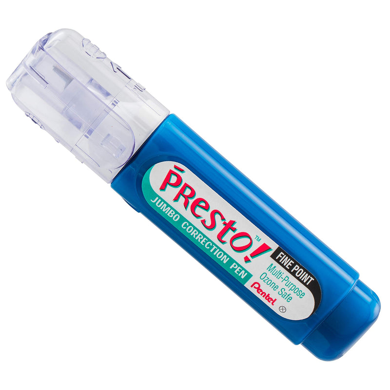 Pentel Presto! Jumbo Correction Pen, Fine Point, Metal Tip, White, 12 ml/0.4 fl.oz. 1 Pack (ZL31WBP-K6)