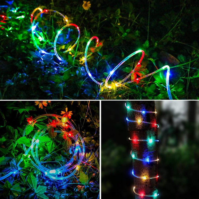 Bebrant LED Rope Lights Battery Operated String Lights-40Ft 120 LEDs 8 Modes Outdoor Waterproof Fairy Lights Dimmable/Timer with Remote for Camping Party Garden Holiday Decoration(Multi-Color) Multi-color 1 Pack