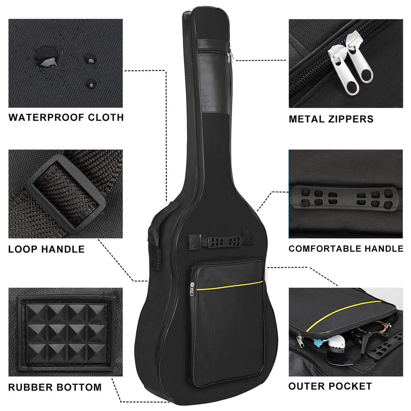 Jupitoo Guitar Bag Backpack Guitar Gig Bag with Thick Padding Guitar Case for Acoustic Guitar, Electric Guitar, Bass Guitar, Classical Guitar, Ukulele, Mandolin and More