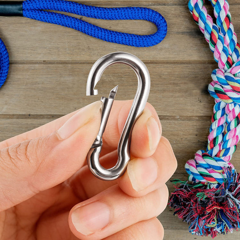 [AUSTRALIA] - Stainless Steel Small Carabiner Clip, 14Pcs Heavy Duty Spring Snap Hooks Spring Clips Quick Link Keychain, Easy Open and Close for Camping, Hiking, Traveling, Fishing, Backpack, M4 1.57inch 