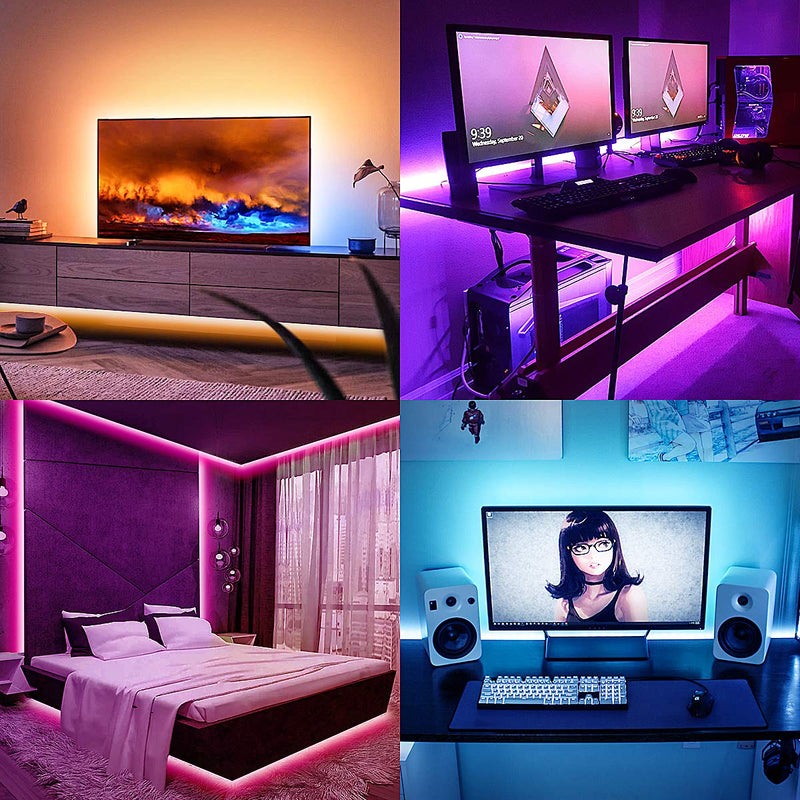 [AUSTRALIA] - Led Strip Lights 6.56 Feet, Rgb Tv Led Backlight 4096 Diy Colors Changing Rope lights 30mins Timing off Light Strip 5v Usb Powered Led Tape Light Kits for 32-58in Tv Monitor Bedroom Desk Ambient Light 32-58inch(6.56ft) 