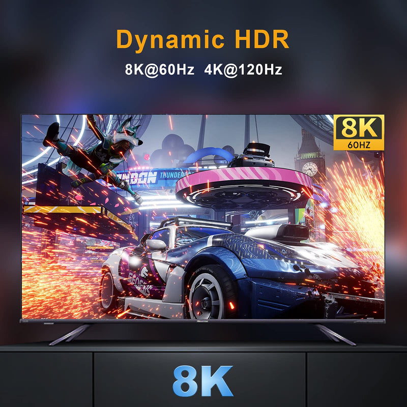 CableCreation 8K Certified Ultra High Speed HDMI Cable 3 Meter, 48Gbps 8K 60 4K 120 144Hz eARC HDR HDCP 2.2 2.3 Compatible with PS5 PS4 Xbox Series X Roku TV 4K LG Samsung TV RTX 3080 braided 10ft