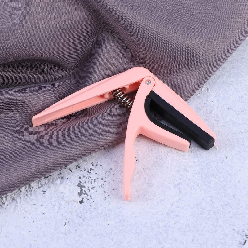 LIOOBO Professional Ukulele Capo Single-Handed Quick Change Ukelele Capo zinc Alloy Guitar Parts Accessories (Pink)