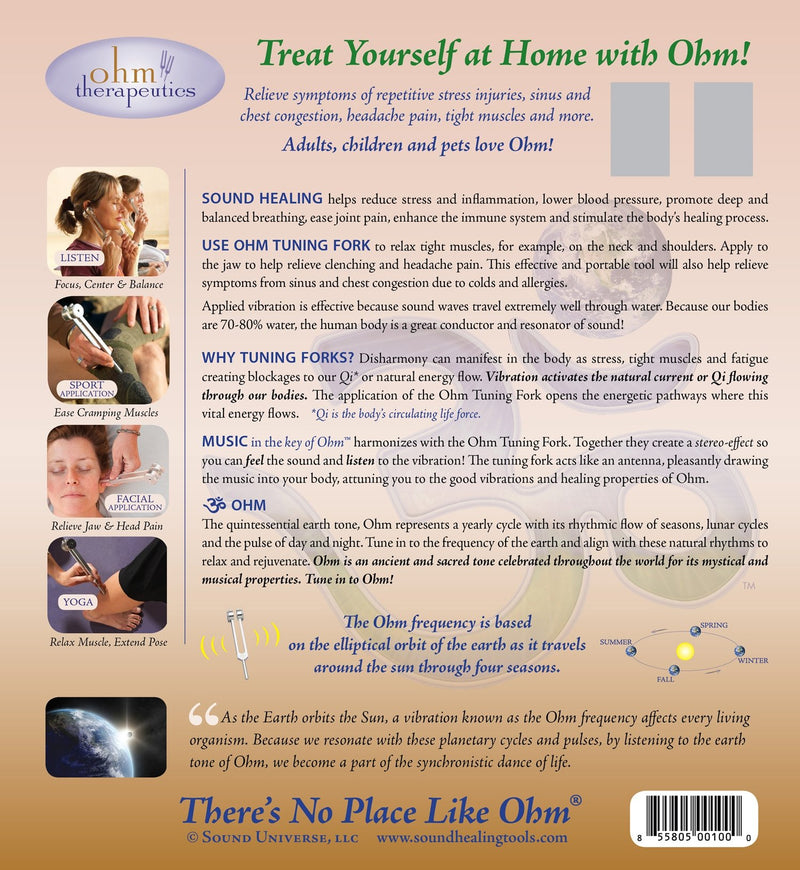 Ohm Therapeutics INTRODUCTION TO SOUND HEALING SET features Ohm Tuning Fork, Activator, Instructions for use, plus harmonizing Music in key of Ohm, perfect for self-care and professional use Intro to Sound Healing Set