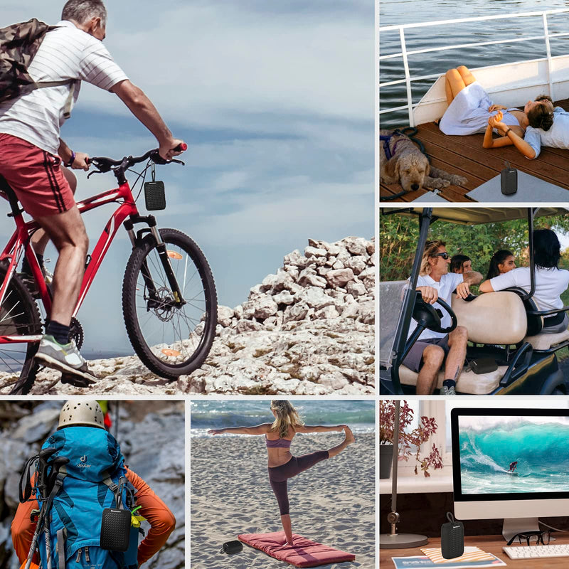 [AUSTRALIA] - Boomcore Ultra Portable Bluetooth Speaker with Clip, 12H Playtime, Compact Small Speaker with Big Sound, Punchy Bass, Wireless IPX7 Waterproof Speaker for Beach, Pool, Boat, Biking - Black 