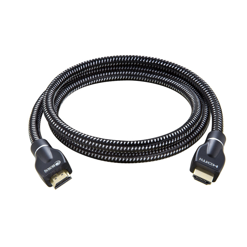 UFO Parts 4K HDMI Cable 25ft - BUSUQ - HDMI (4K@60HZ) Ready - 26AWG Nylon Braided- High Speed 18Gbps - Gold Plated Connectors - Ethernet, Audio Return - Video 2160p, for HDR 1080p PS3 PS4 HDMI 25ft Black