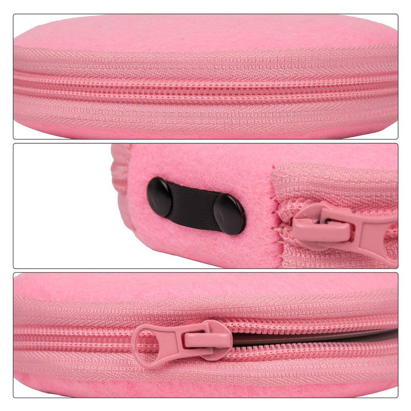 [AUSTRALIA] - ELEZAY Small CD Case Round Felt 20 Capacity CDs Storage Wallet DVD Disc Holder, Pink A-Pink 