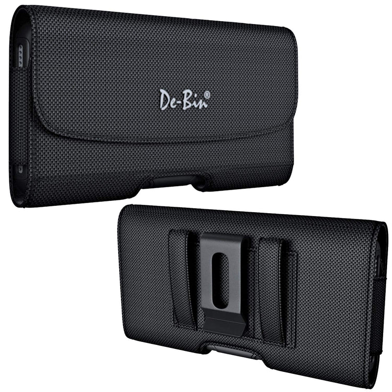 De-Bin Holster Designed for iPhone 12 Pro Max, iPhone 11 Pro Max Holster, iPhone Xs Max/7 Plus/8 Plus Belt Holster Case with Clip Belt Holder Pouch (Fits Phone w/Otterbox Battery Case on) XL Size