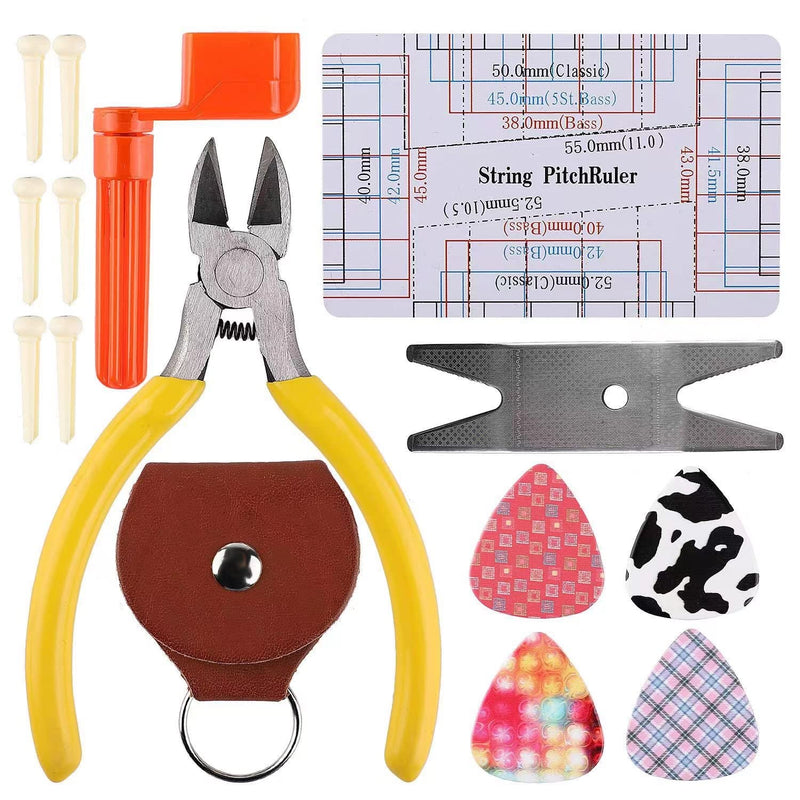 [AUSTRALIA] - Guitar Tool Kits, 28Pcs Repair Setup Maintenance Adjustments with Carry Bag DIY for Electric Guitar, Ukulele, Bass Banjo & Other Stringed Instruments Beginner Professionals Luthier Easy Use 28-Piece 