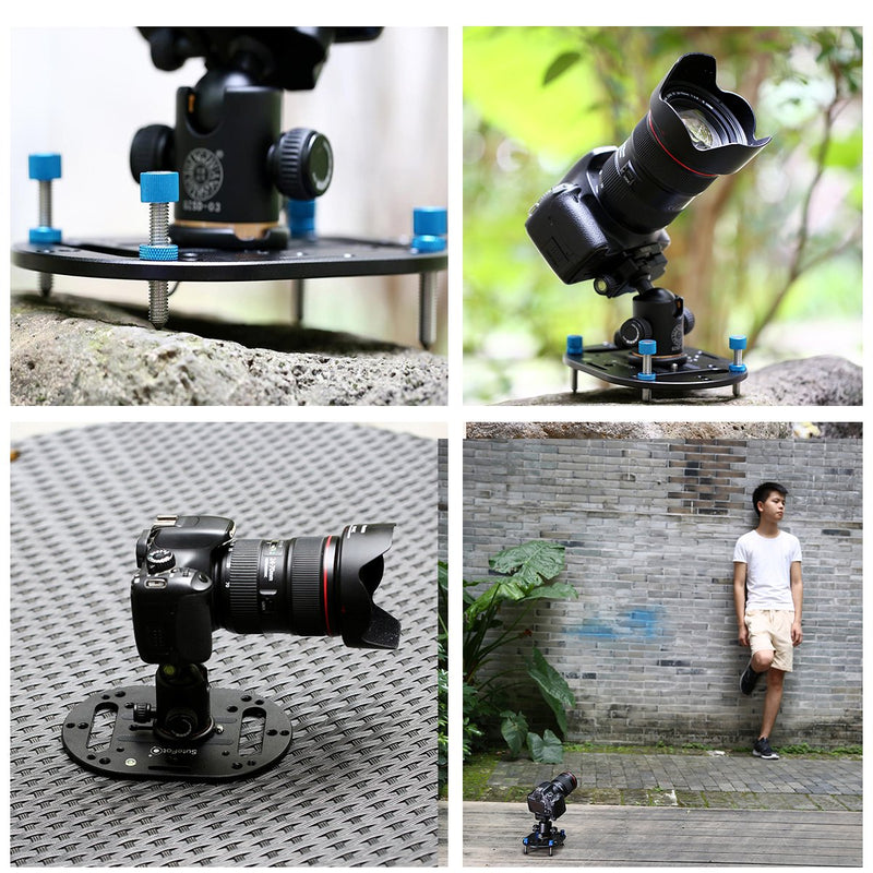 Sutefoto low tripod Most Compact Mini Tripod Camera Universal Mounting Plate and Versatile Photography Base,Low Angle Shots and Macro Shooting for ANY DSLR Canon Nikon Sony A7 A9