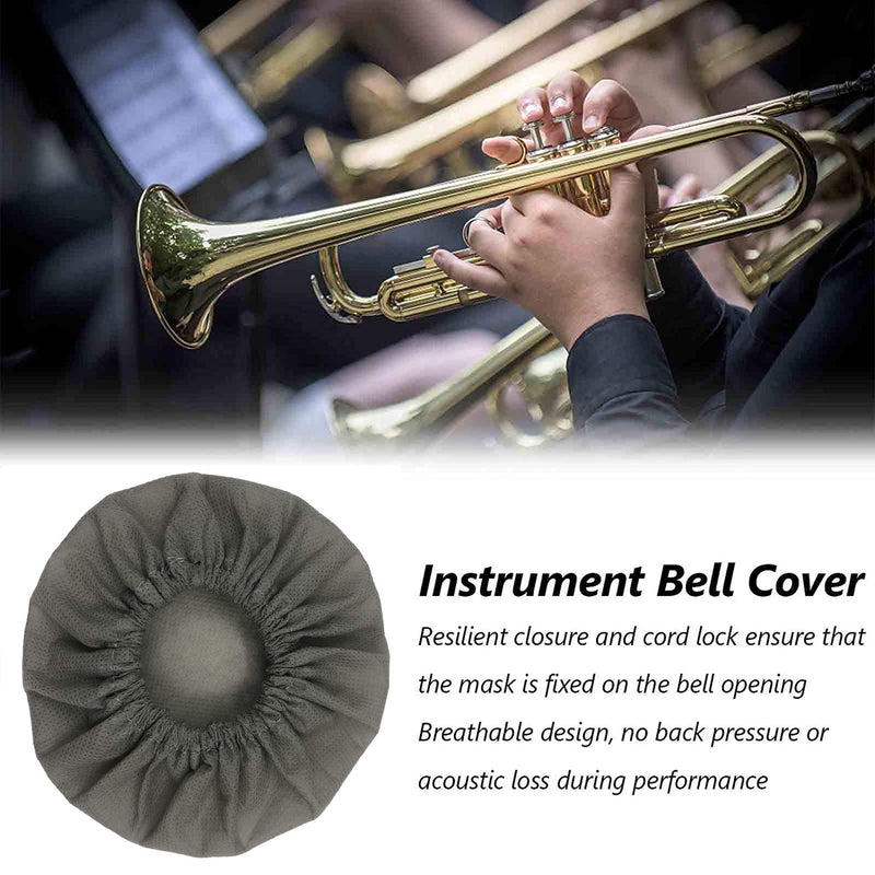 6 Pcs Music Instrument Bell Cover 5'' for Trumpets, Alto saxophone, Bass Clarinet, Cornet Bell Cover,The Bell Cover for Safe Play of Musical Instruments(Grey)