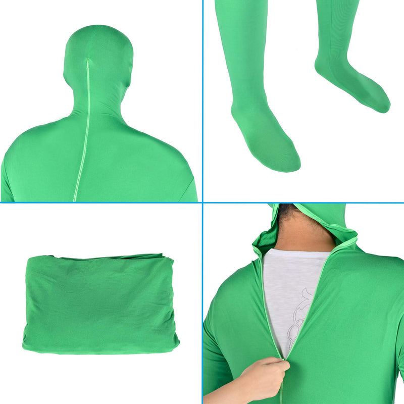 Meking Chromakey Body Suit Full Body Green Screen Suit for Photo Video Invisible Effect