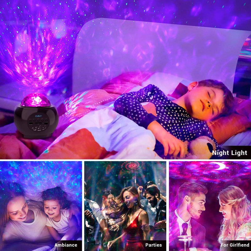 Star Projector Night Light for Ceiling for Adults and Kids, Sky Nebula/Moving Ocean Wave Party with Bluetooth Speaker, Voice&Remote Best Gift for Galaxy Light Projector for Bedroom Theatre/Game Rooms