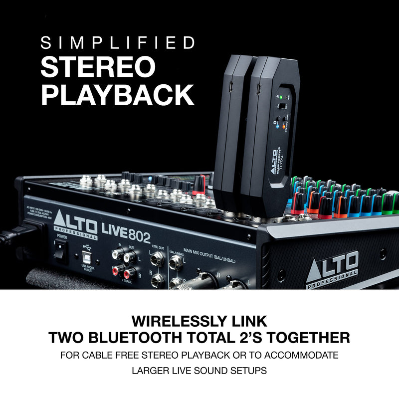 Alto Professional Bluetooth Total 2 - XLR Equipped Rechargeable Bluetooth Receiver For Mixing Desk / Audio Mixer Setups and Active PA systems Bluetooth Total MKII