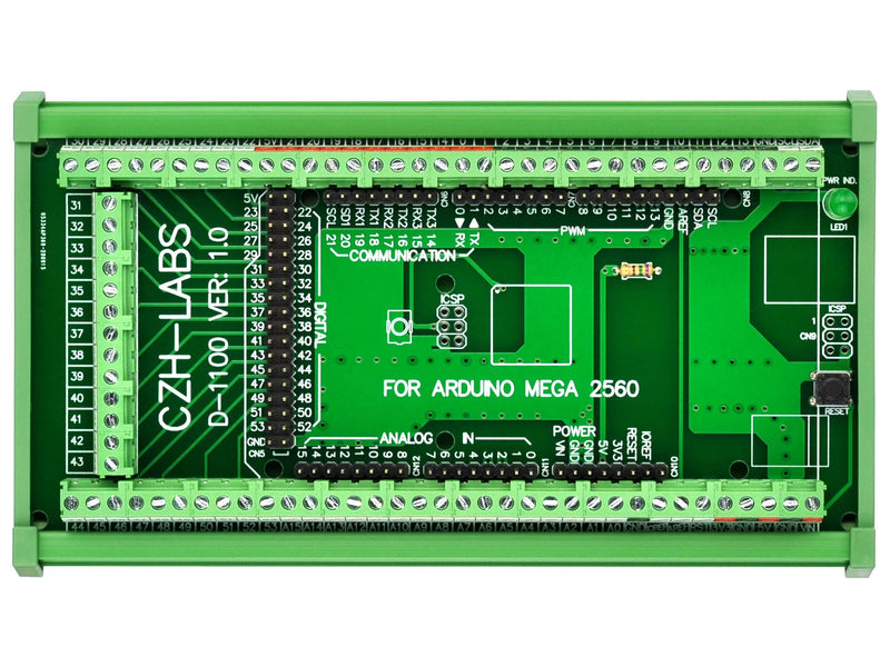 Electronics-Salon DIN Rail Mount Screw Terminal Block Adapter Module, for Arduino MEGA-2560 R3.