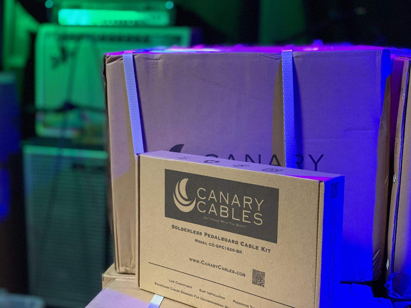 [AUSTRALIA] - Canary Solderless Pedalboard Cable Kit 16 Connectors and 16 Feet of Premium Low Capacitance Cable. 