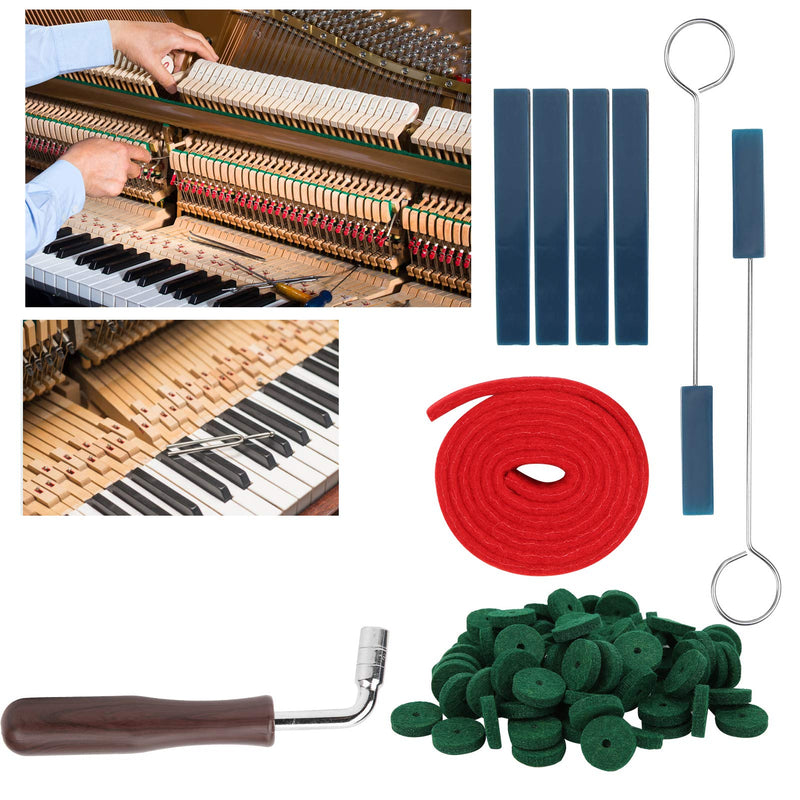 Piano Tuning Tools Kit,Portable Piano Rubber Silent Stick Tape Felt DIY Set Tool Repair Professional Piano Tuning Tool Kit