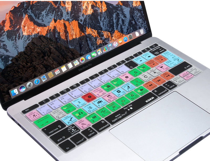 XSKN 2016 Shortcut Design Series Keyboard Skin Cover for New MacBook 12 (2015 Model A1534) and New MacBook Pro 13 (2016 Newest Version A1708, No Touch Bar), US&EU Version (Logic)