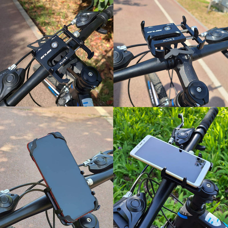 GUB Bicycle & Motorcycle Phone Mount, Aluminum Bike Phone Holder Mount with 360° Rotation for iPhone 11 12 13 Pro Max Mini X XR Xs Plus, Samsung S21 S20 S10 Note20/10 4-7 Inch - Upgraded black