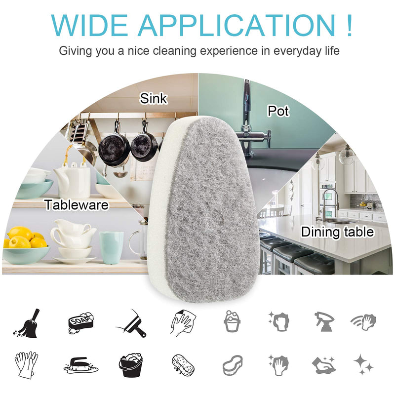 12 Pieces Dish Wand Refills Sponge Heads Brush Kitchen Cleaning Sponge Pads Non-Scratch Cleaning Sponge Replacement for Kitchen Sink Dish Cleaning Favors