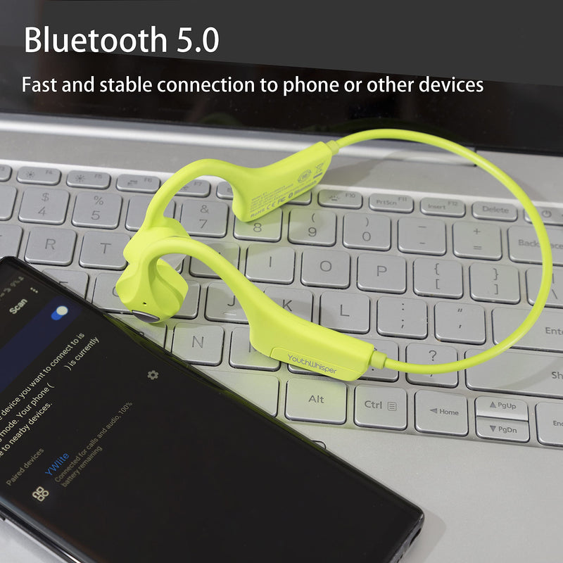 [AUSTRALIA] - YouthWhisper-Bone Conduction Headphones Bluetooth - Headset Wireless with Microphones, Open-Ear, Lightweight Sweat-Proof for Sports Running Fitness Yoga Green 