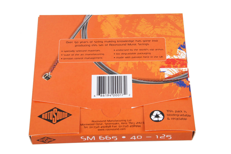 Rotosound SM665 Swing Bass 66 Stainless Steel 5 String Bass Guitar Strings (40 60 80 100 125)