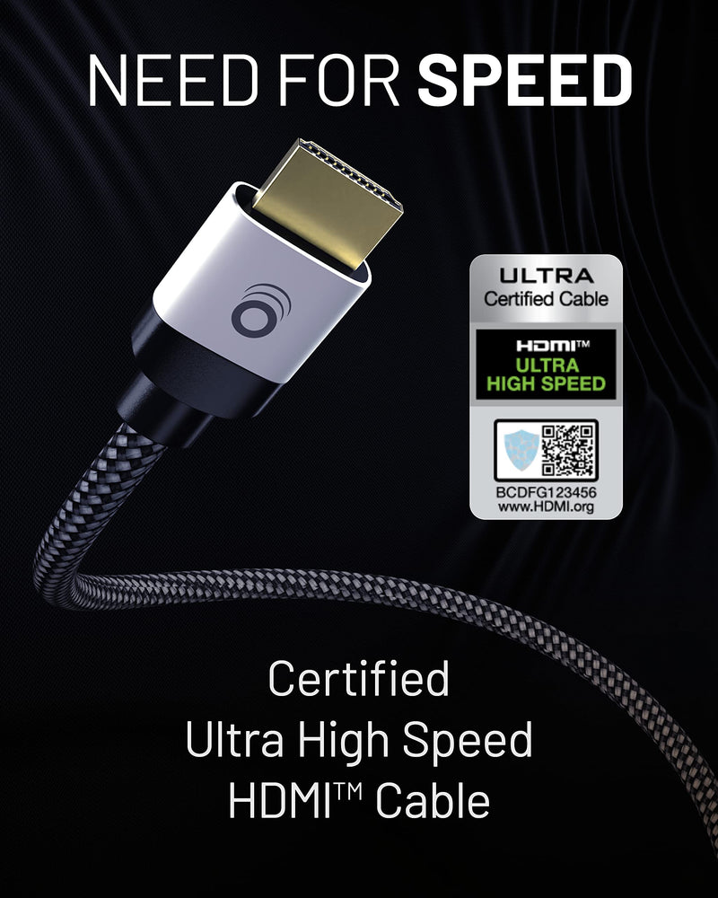 ECHOGEAR Ultra High Speed HDMI 2.1 Cables - Certified 6 Foot Long Cable with Flexible Braided Jacket - Get 4k @ 120Hz On PS5 & Xbox Series X - Supports 8k, HDR, eArc, Dolby Vision, & More