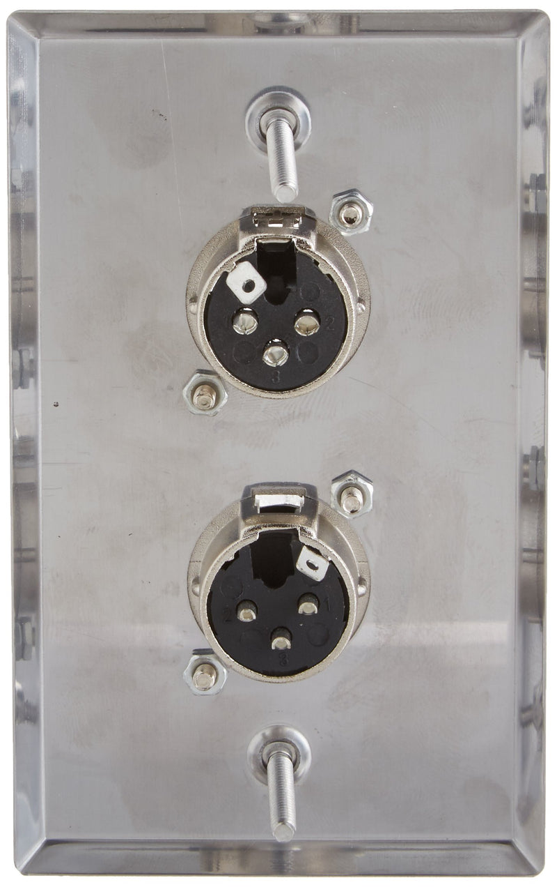 [AUSTRALIA] - Seismic Audio SA-PLATE32 Stainless Steel Wall Plate XLR Male and Female Connector for Cable Installation 
