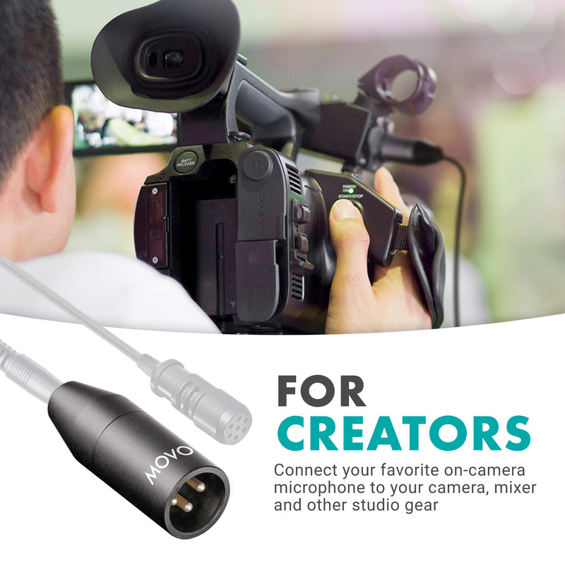 [AUSTRALIA] - Movo 3.5mm to XLR Microphone Adapter - 3.5mm Female TRS to XLR Male Connector for Camcorders, Recorders, Mixers 