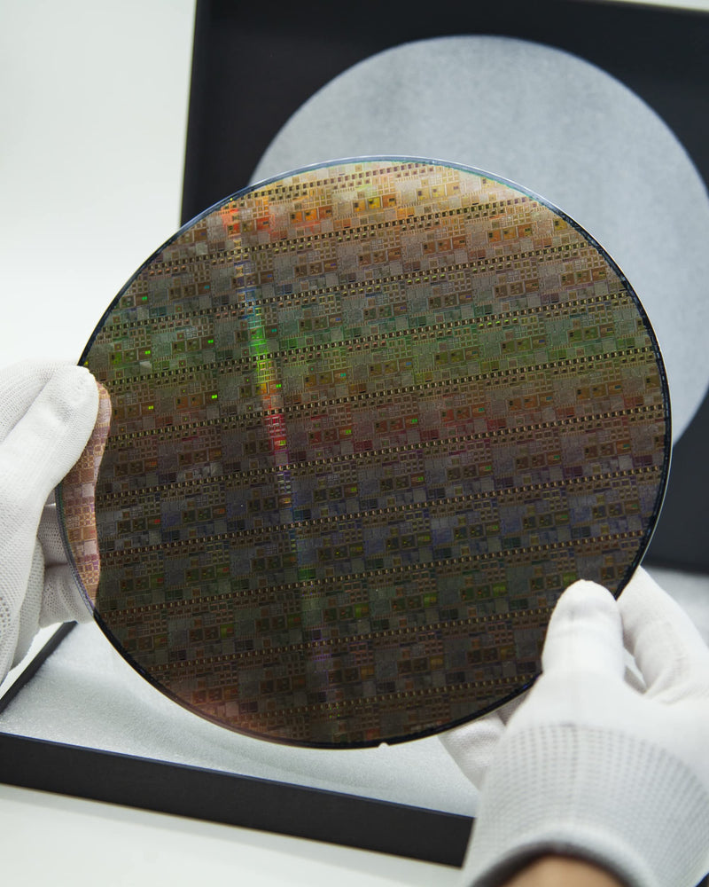 CPU Wafer Silicon Art, Double Side Polished Uncut Ic Si Wafer, Integrated Circuit Real Chip, Can Be Used As A Geek Toy, Gift, Viewing, Collection, Exhibition, Decoration Or Teaching, 8 in